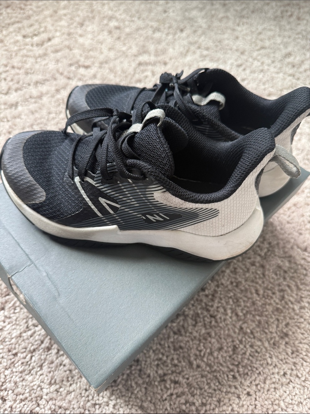 New Balance Kids Black and White Sneakers